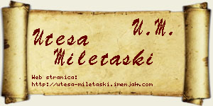 Uteša Miletaški vizit kartica
